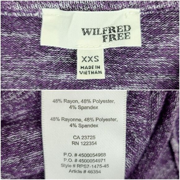 ARITZIA Wilfred Free Diapason Purple Long Sleeve T-Shirt XXS - Picture 12 of 16